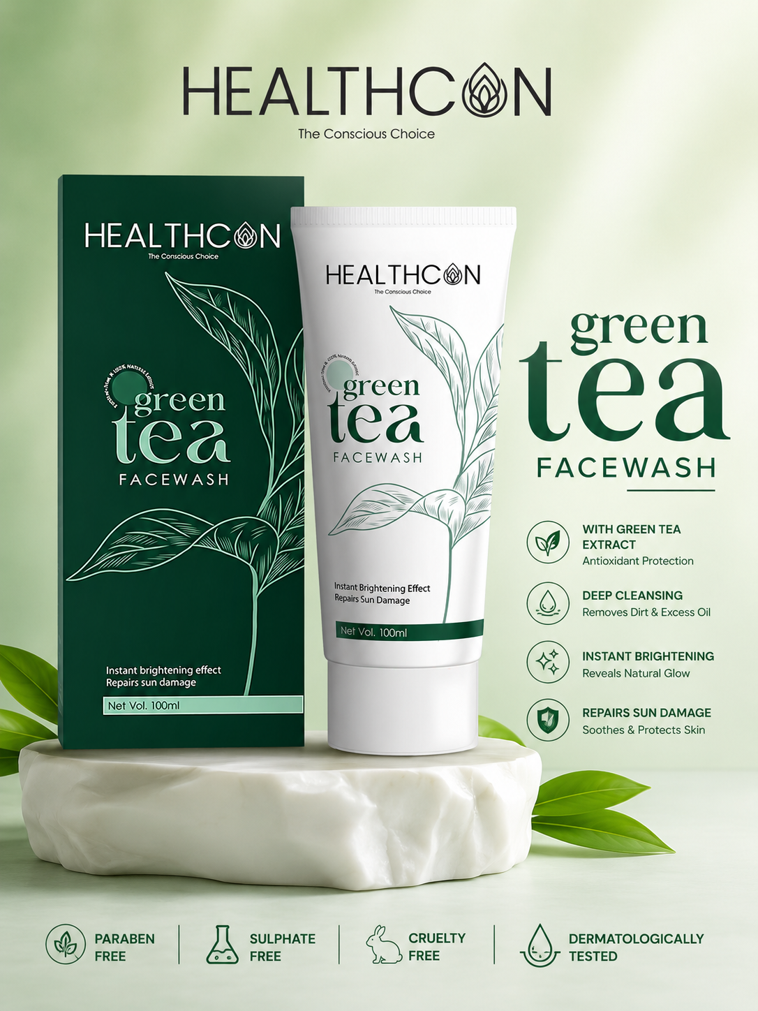HEAL GREEN TEA FACE WASH
