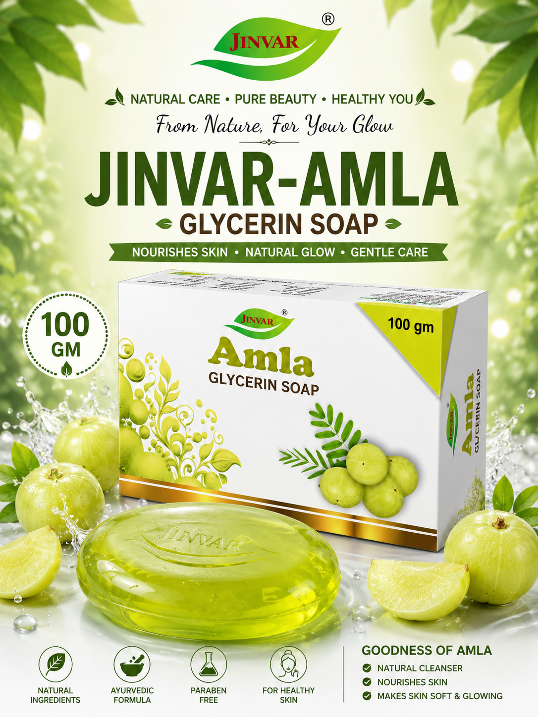JINVAR AMLA GLYCERIN SOAP 100 GM