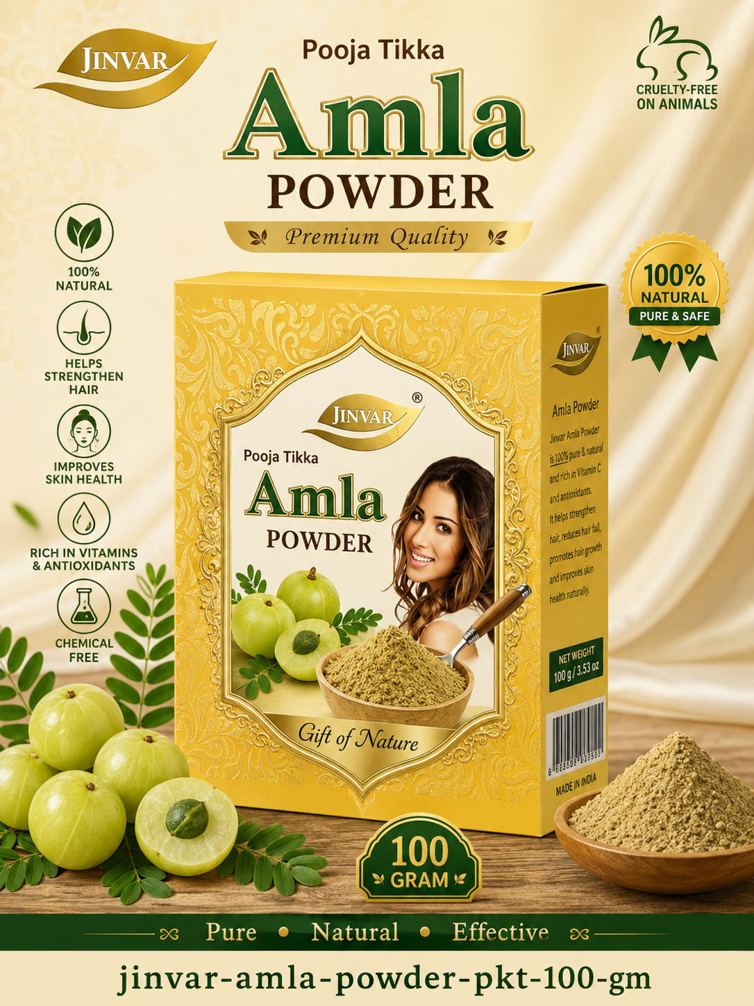JINVAR AMLA POWDER PKT 100 GM
