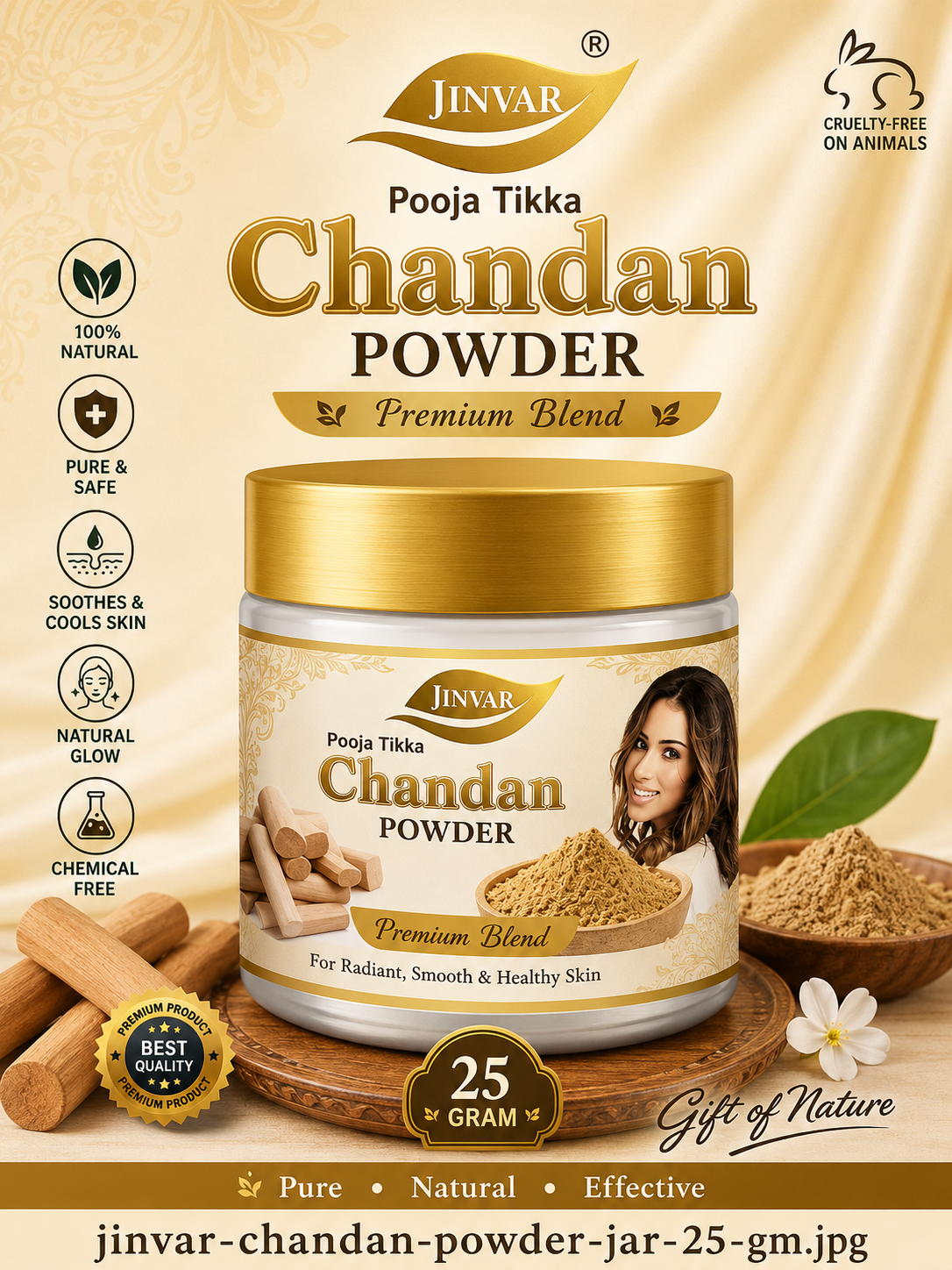 JINVAR CHANDAN POWDER JAR 25 GM