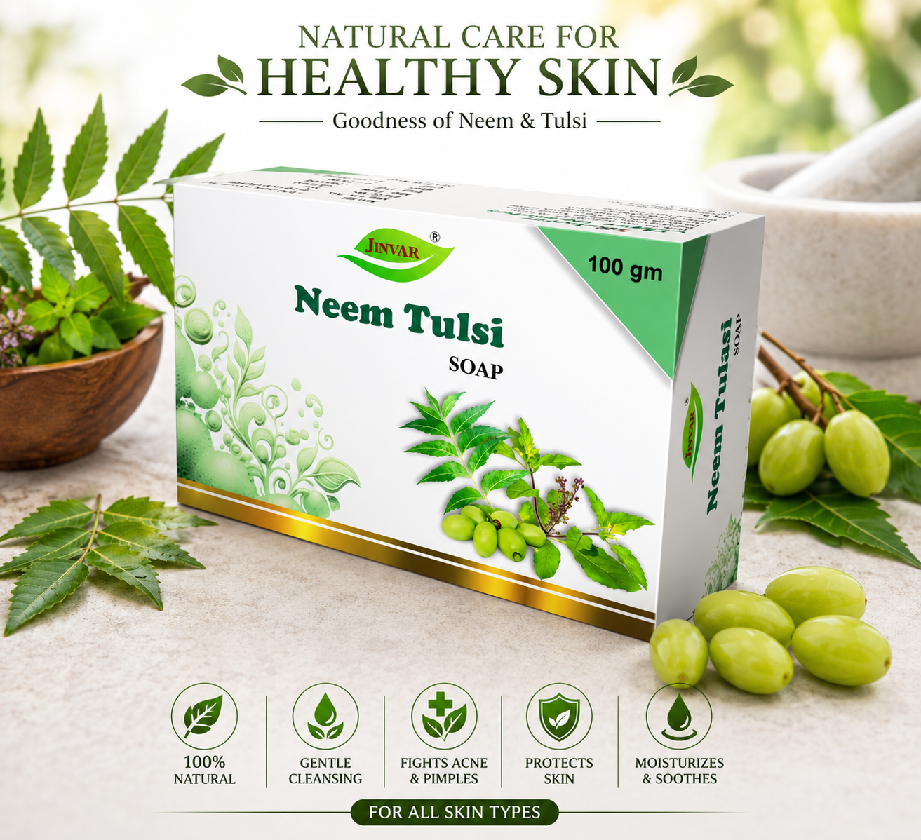 JINVAR NEEM TULSI GLY SOAP 100 GM