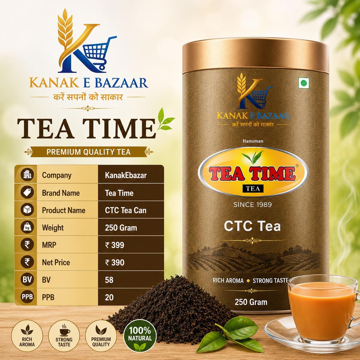 Tea Time CTC Tea Can - 250 Gram