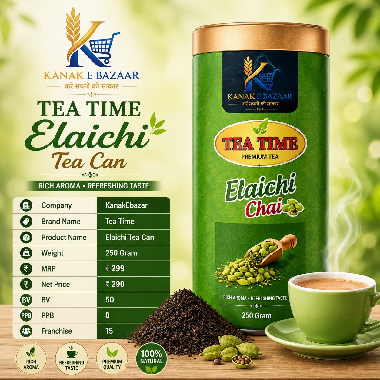 Tea Time Elaichi Tea Can - 250 Gram